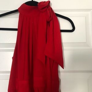 Red Express Dress with tie at neck